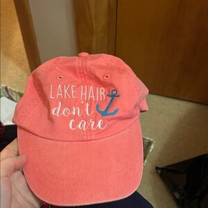 Coral Women’s Cap with Embroidered Design NWOT